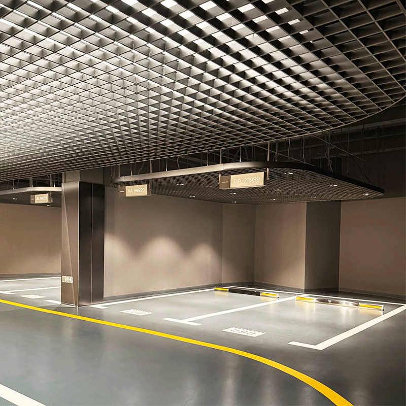 شبكة ألومنيوم ذات حبيبات خشبية لتصميم أسقف المطاعم شبكة ألومنيوم ذات حبيبات خشبية لتصميم أسقف المطاعم